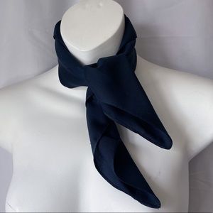 Vintage Navy Blue Hair Scarf Pocket Square Handkerchief Purse Scarf
